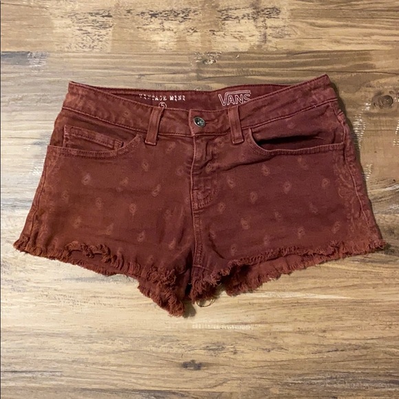 Vans Pants - VANS rustic red paisley jean shorts